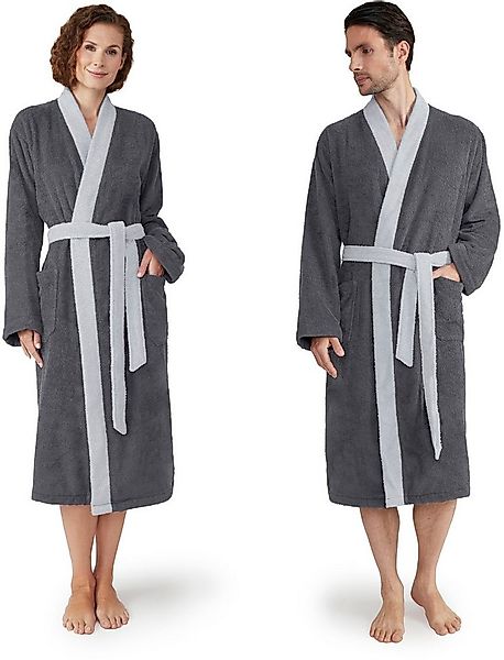 Möve Unisex-Bademantel Superwuschel Kimono mit Blende, Langform, Walkfrotti günstig online kaufen