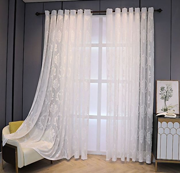BYSURE Gardine Vorhang Jacquard Gardinen, Ösen günstig online kaufen