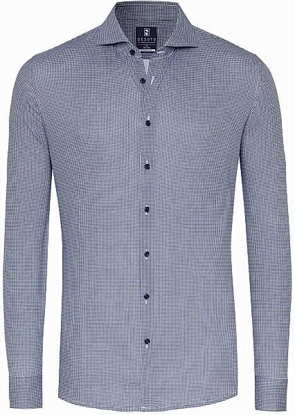 DESOTO Essential Hemd Hai Piqué Pied De Poule Blau - Größe 39 günstig online kaufen