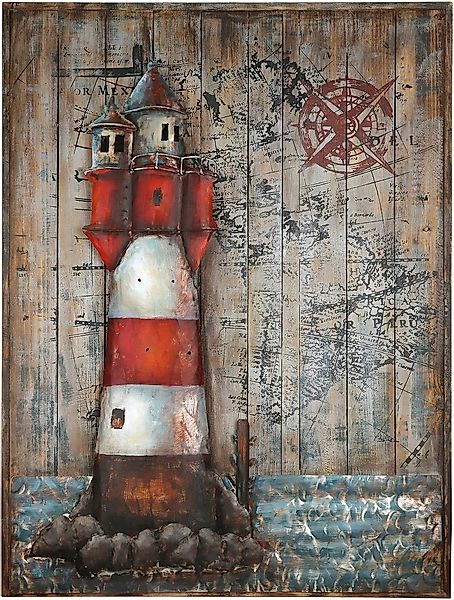 GILDE GALLERY Metallbild Kunstobjekt Leuchtturm, Leuchtturm (1 St) günstig online kaufen