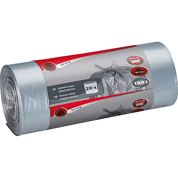 Schwerlast-Abfallsäcke 150, Silber 20 Stück Stark 30 kg günstig online kaufen