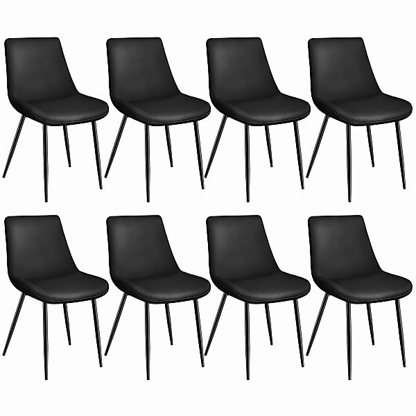 8er Set Stuhl Monroe Samtoptik - schwarz günstig online kaufen