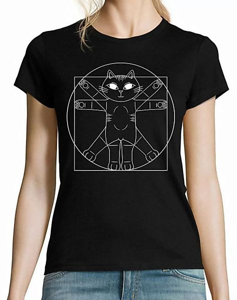 Youth Designz Print-Shirt Da Vinci Katze Damen T-Shirt mit lustigen Logo fü günstig online kaufen