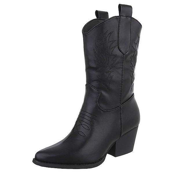 Ital-Design Elegante Damen Stiefel mit Stickerei für Alltag und Freizeit We günstig online kaufen