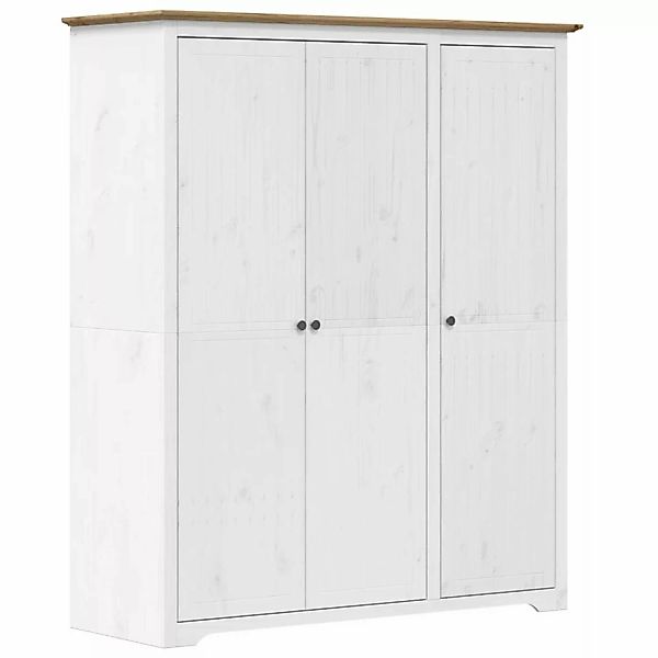 vidaXL Kleiderschrank BODO Weiß & Braun 151,5x52x176,5 cm Kiefernholz günstig online kaufen