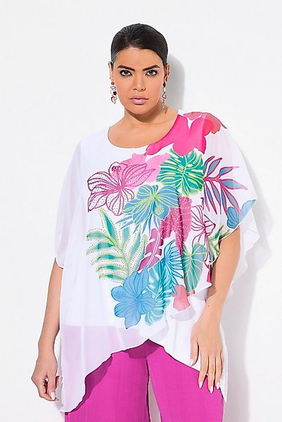 Ulla Popken Tunika Tunika doppellagig Rundhals Halbarm günstig online kaufen