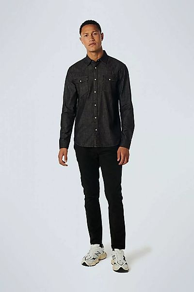 No Excess Denim Hemd Twill Anthrazit - Größe L günstig online kaufen