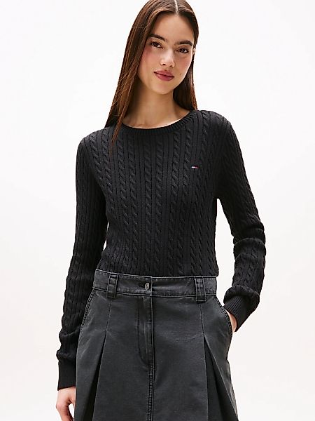 Tommy Jeans Strickpullover "TJW CABLE ESSENTIAL SWEATER" mit Zopfmuster günstig online kaufen