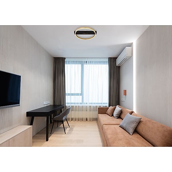 Globo LED-Deckenleuchte 1-flammig Schwarz matt 430 x 400 x 69 mm günstig online kaufen