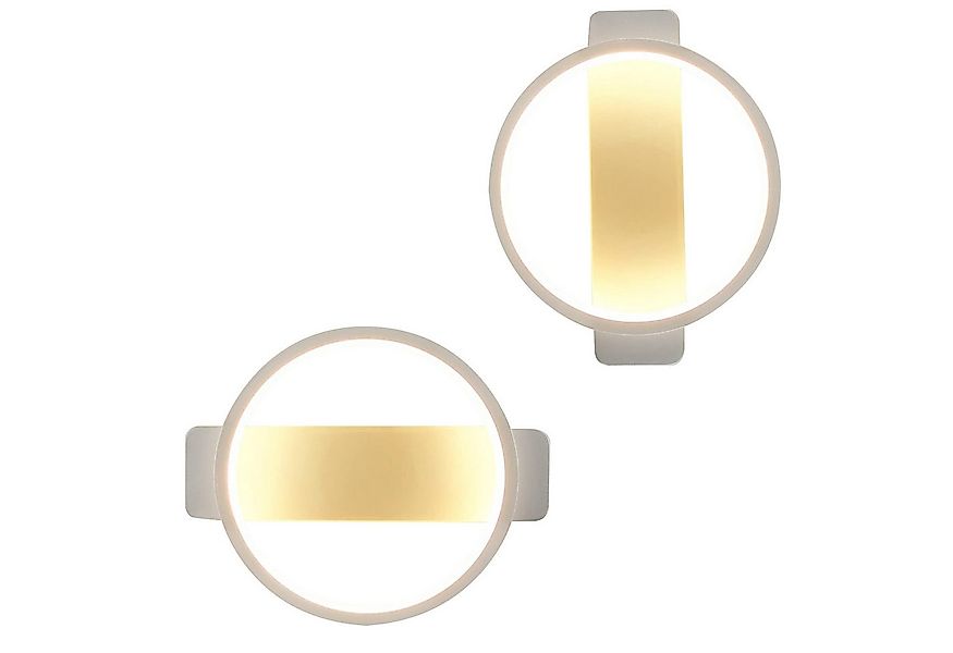 ZMH LED Wandleuchte Innen Modern LED Wandlampe 7W Warmweiß 3000K, 2 Stücke, günstig online kaufen