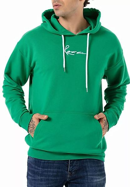 RedBridge Kapuzensweatshirt Herren Kapuzenpullover Grün L Bestickung günstig online kaufen