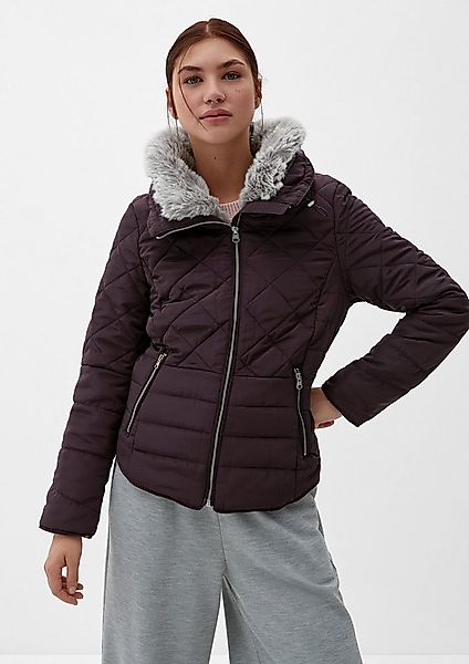 QS Winterjacke Outdoor-Jacke Steppjacke mit abnehmbarem Fellkragen günstig online kaufen
