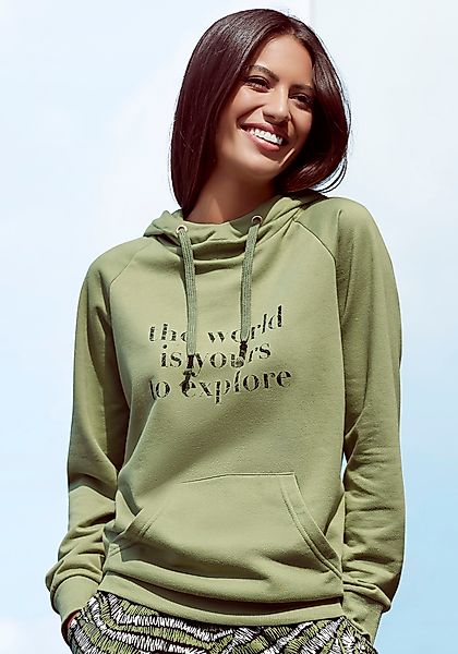 LASCANA Hoodie, mit Statement Druck, Loungewear günstig online kaufen