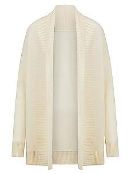 Long-Strickjacke aus Schurwolle und Kaschmir Peter Hahn weiss günstig online kaufen