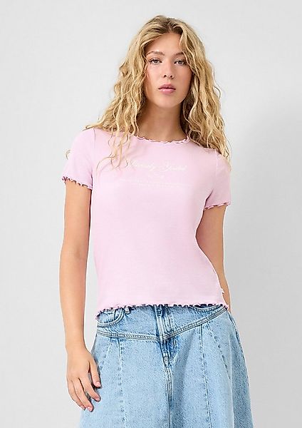 QS Kurzarmshirt T-Shirt Rippshirt günstig online kaufen