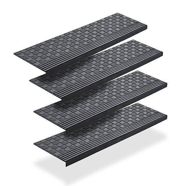 BigDean Stufenmatte 4x Gummi 65x25cm Treppenstufen günstig online kaufen
