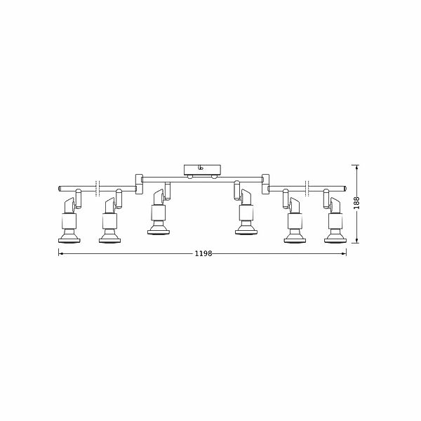 OSRAM Deckenstrahler, silber, Metall 6-flg. GU10-LED 2.700 K günstig online kaufen