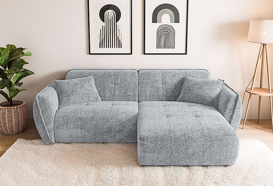 Home affaire Ecksofa "MIRELDA L-Form mit Steppungen, Recamiere rechts/links günstig online kaufen