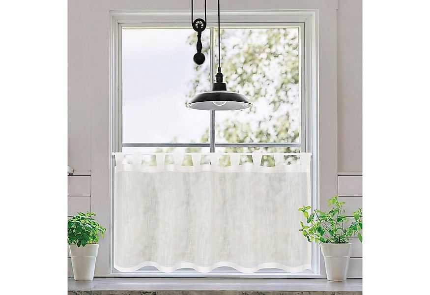 Gerster Scheibengardine Carna (1 St), Schlaufen, halbtransparent, Schlaufen günstig online kaufen