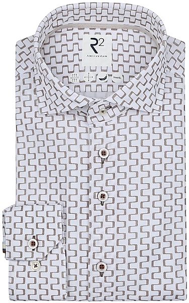 R2 Hemd Sorona Druck Beige - Größe 44 günstig online kaufen