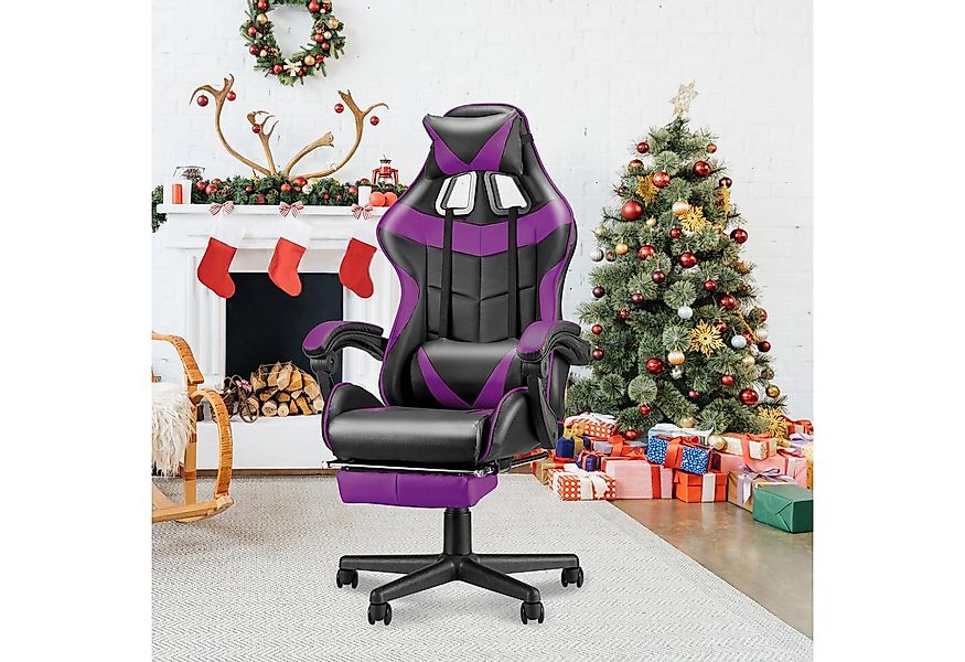 Ferghana Gaming-Stuhl Gaming Sessel mit Fußstütze,Kopfstütze,MassageLendenk günstig online kaufen