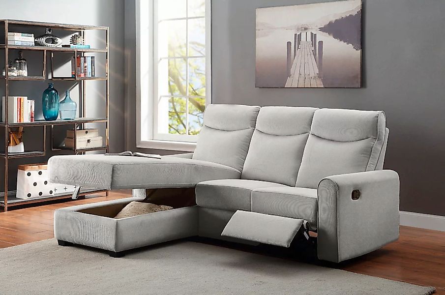 ATLANTIC home collection Ecksofa »Gero L-Form«, mit Relaxfunktion und Staur günstig online kaufen