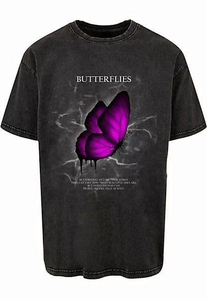 Merchcode T-Shirt Merchcode Herren Butterflies Acid Washed Heavy Oversized günstig online kaufen