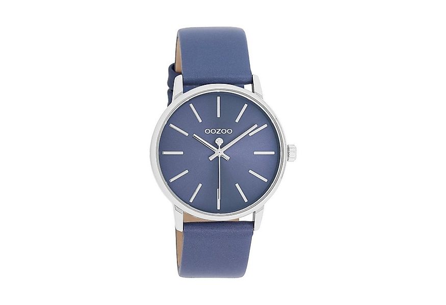 OOZOO Quarzuhr Damenuhr C11064 Navyblau Lederband 36 mm günstig online kaufen