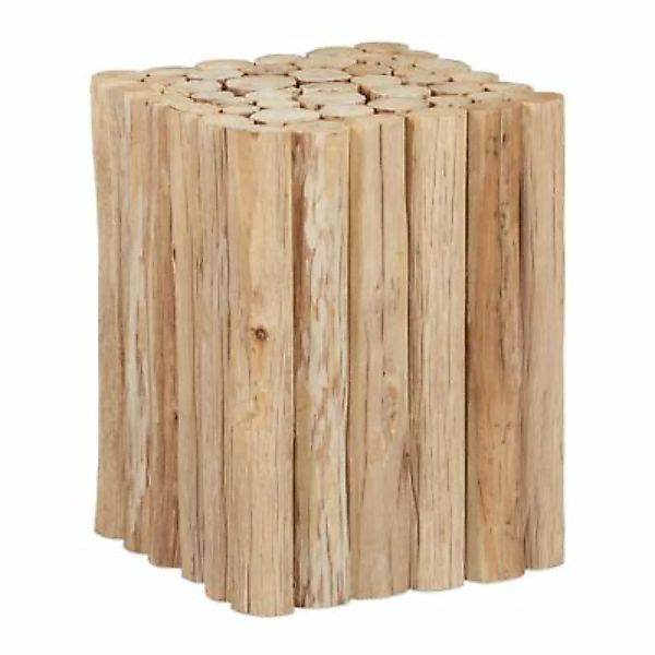 relaxdays Eckiger Blumenhocker aus Holz natur günstig online kaufen
