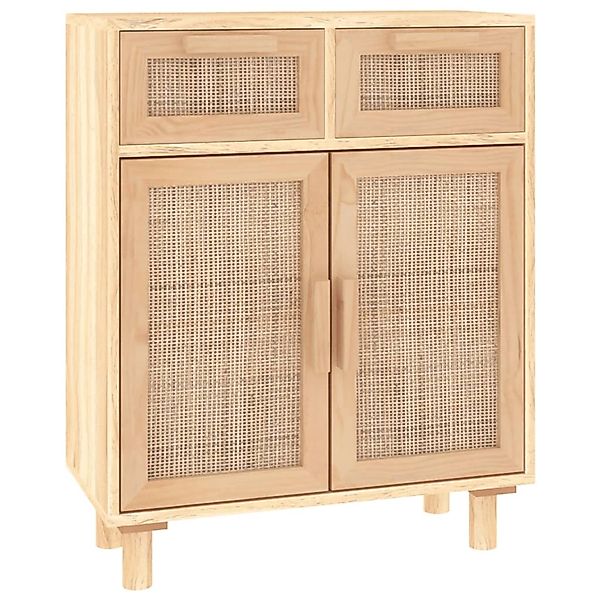 vidaXL Sideboard Braun 60x30x75 cm Massivholz Kiefer und Natur-Rattan 34563 günstig online kaufen