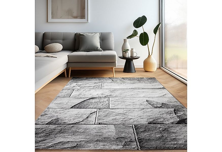 Carpettex Designteppich Steindesign, Läufer, Höhe: 12 mm, Modern Kurzflor T günstig online kaufen