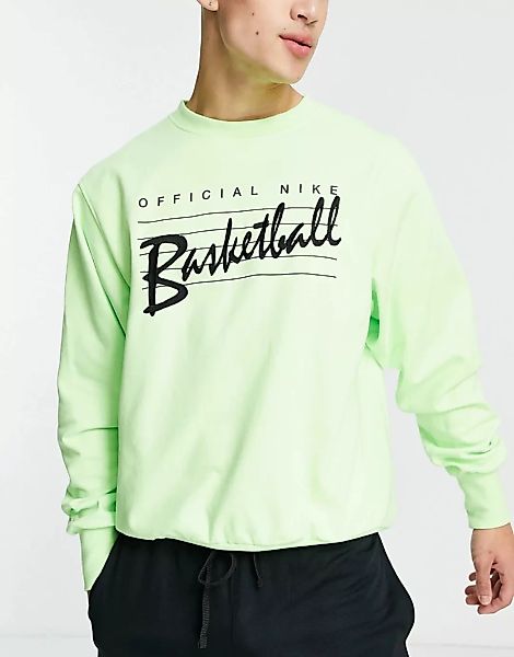 Nike Basketball – Standard Issue – Sweatshirt mit Rundhalsausschnitt in Lim günstig online kaufen