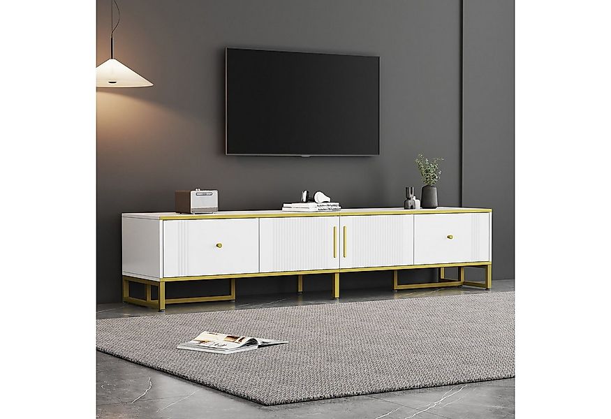 HAUSS SPOLE Lowboard mit goldener Umrandung, 2 Türen, 2 Schubladen, verstel günstig online kaufen