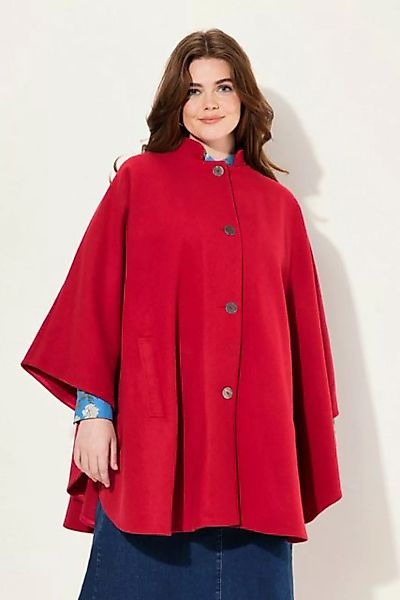 Ulla Popken Sommerjacke Cape Stehkragen Knopfleiste Langarm günstig online kaufen