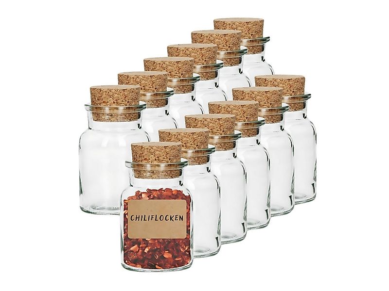 wood4hood Gewürzbehälter MAGNET, Glasbehälter, (Spar-Set, 12-tlg., Ideal zu günstig online kaufen