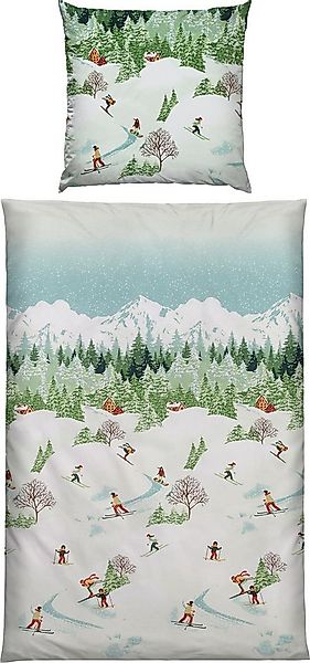 Erwin Müller Bettwäsche Bettwäsche, Biber, Edelflanell Motiv Berglandschaft günstig online kaufen