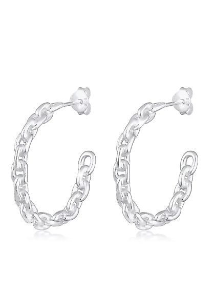 Elli Paar Creolen "Creolen Hänger Chain Blogger Trend 925 Silber" günstig online kaufen