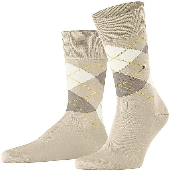 Burlington Manchester Socken Kariert Light Beige 4840 - Größe 40-46 günstig online kaufen