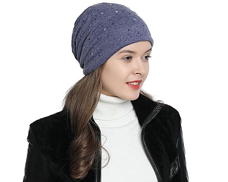 DonDon Beanie Damen Slouch mit Print (Packung, 1-St) Teddyfleece günstig online kaufen