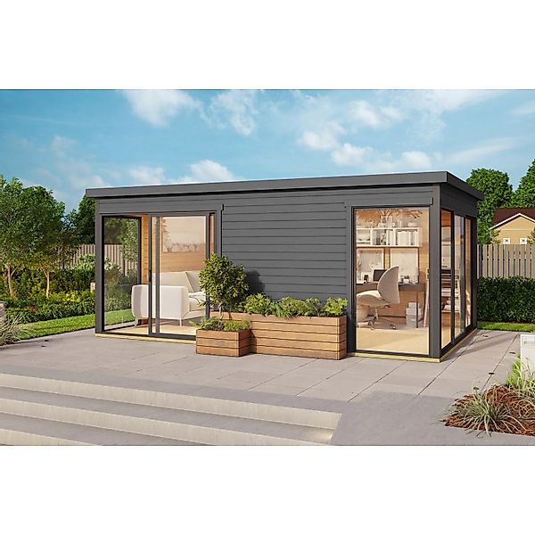 Lasita Gartenhaus Domeo 3 Carbongrau 508,8 cm x 321,9 cm günstig online kaufen