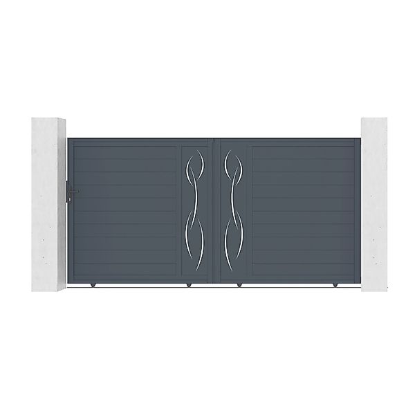 Casanoov Schiebetor 3 5M Life H 180Cm & 2 Pfosten H 190Cm Aluminium Grau günstig online kaufen