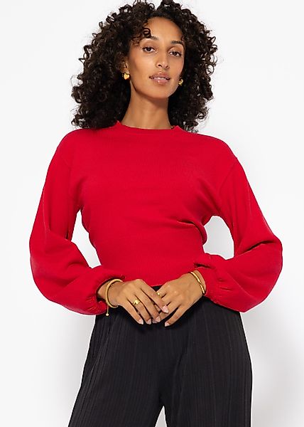 SASSYCLASSY Strickpullover Pullover mit Ballonärmeln und günstig online kaufen
