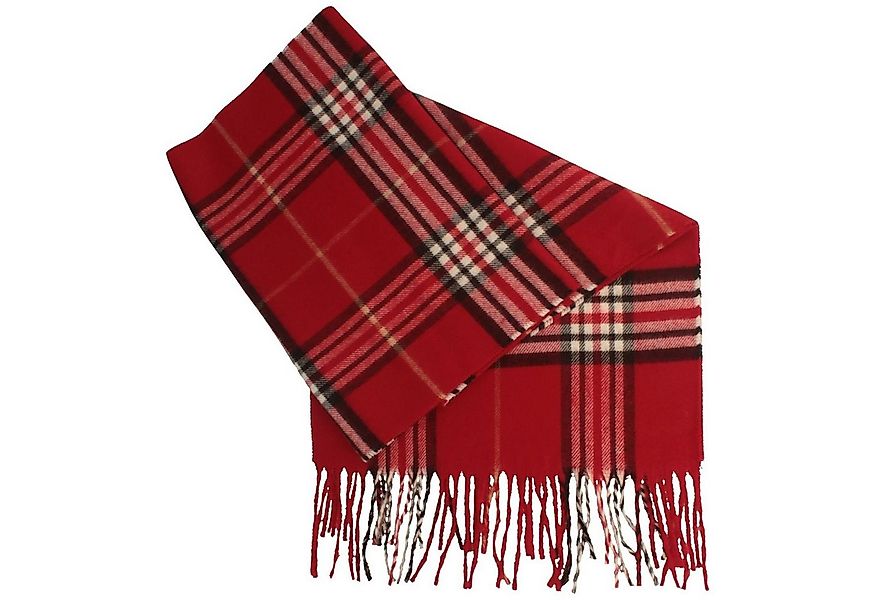 Breiter Schal, Cashmink im Tartan-Karo mit Fransen günstig online kaufen