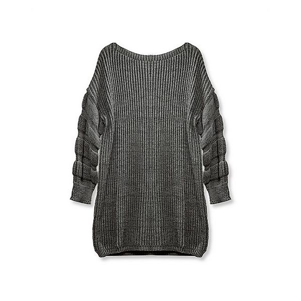 LaMarta Stillpullover Damen Longpullover Oversize Strick – Grau,Warm & Bequ günstig online kaufen