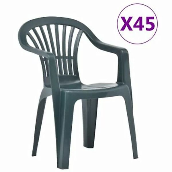 vidaXL Stapelbare Gartenstühle 45 Stk. Kunststoff Grün Stapelbarer Stuhl gr günstig online kaufen