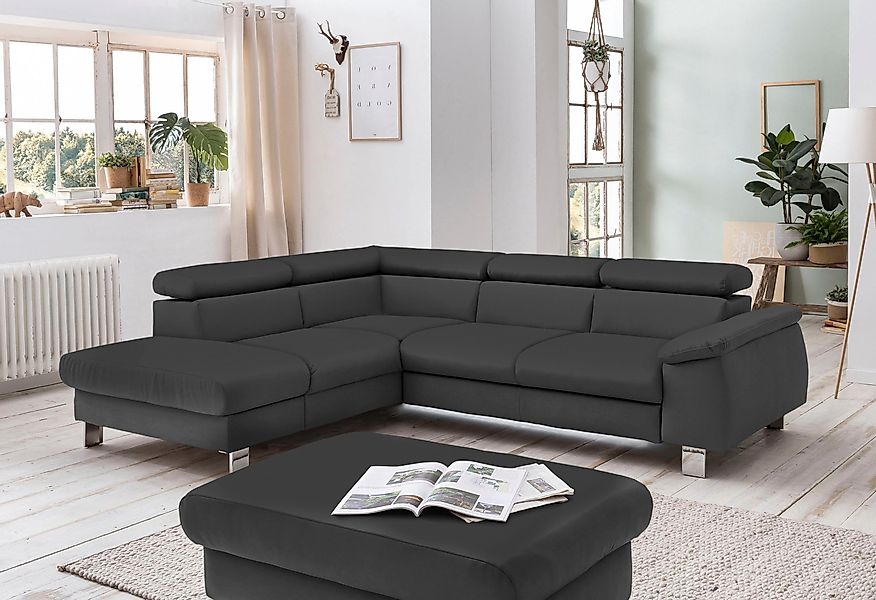 COTTA Ecksofa "Komaris L-Form, B: 249 cm", mit Kopfteilverstellung, optiona günstig online kaufen