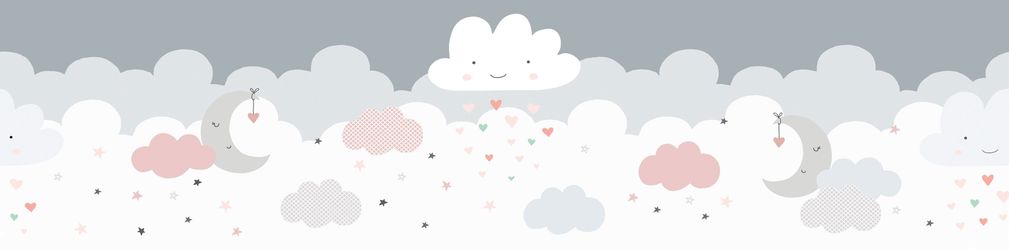 Bricoflor Wolken Tapete Bordüre Selbstklebend für Kinderzimmer Vliestapete günstig online kaufen