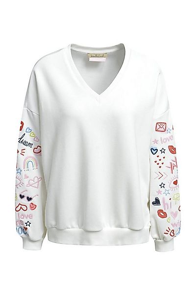 Smith & Soul Sweatshirt mit V-Ausschnitt, Oversize, bestickt günstig online kaufen