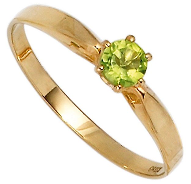 Schmuck Krone Goldring Ring mit Peridot & 585 Gold Gelbgold, Gold 585 günstig online kaufen