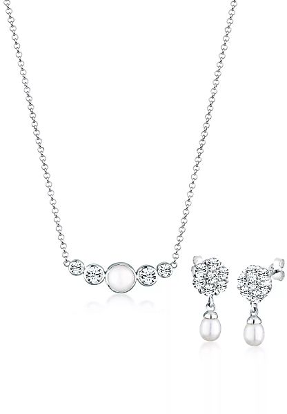 Elli Premium Schmuckset "mit Perle und Kristalle 925 Silber" günstig online kaufen